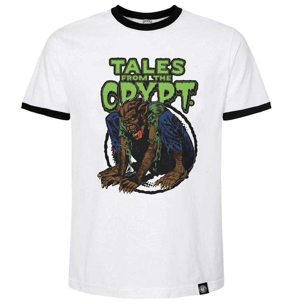 Tales From The Crypt Werewolf Circle Ringer Mens T-Shirt