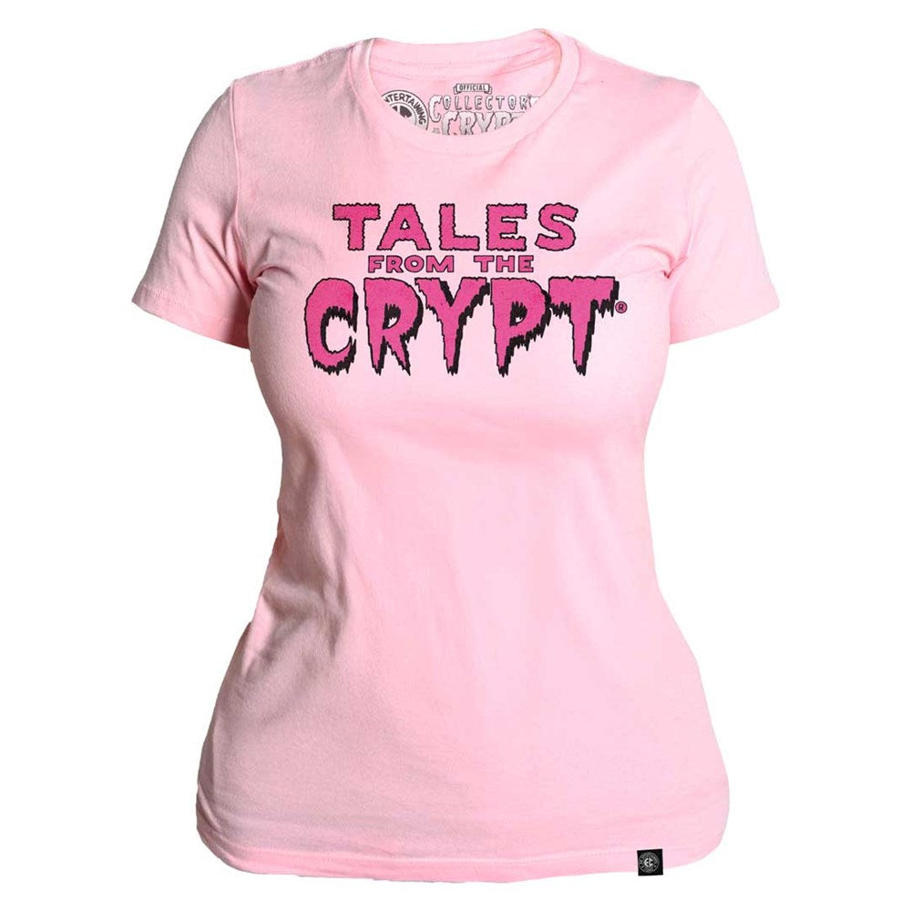 Tales From The Crypt Pink Logo Pink Womens Tee