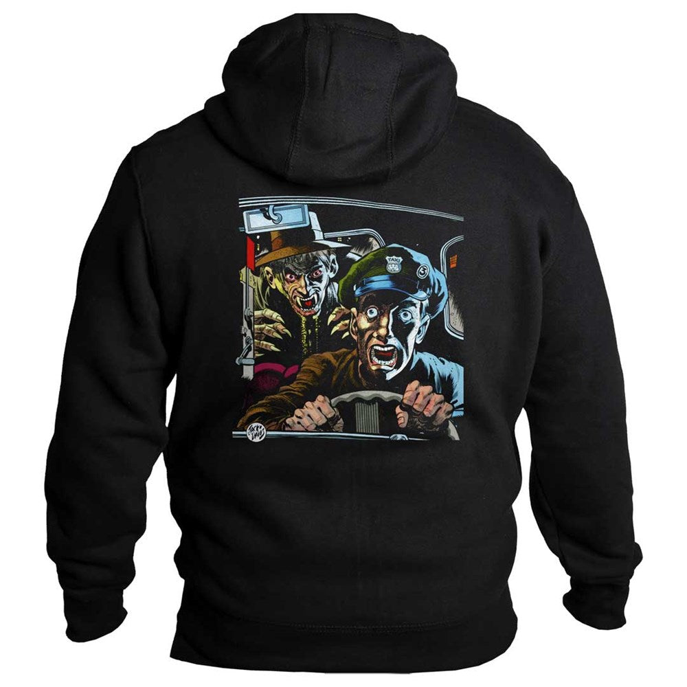 Tales From The Crypt Vampire Taxi Black Zip Hoodie