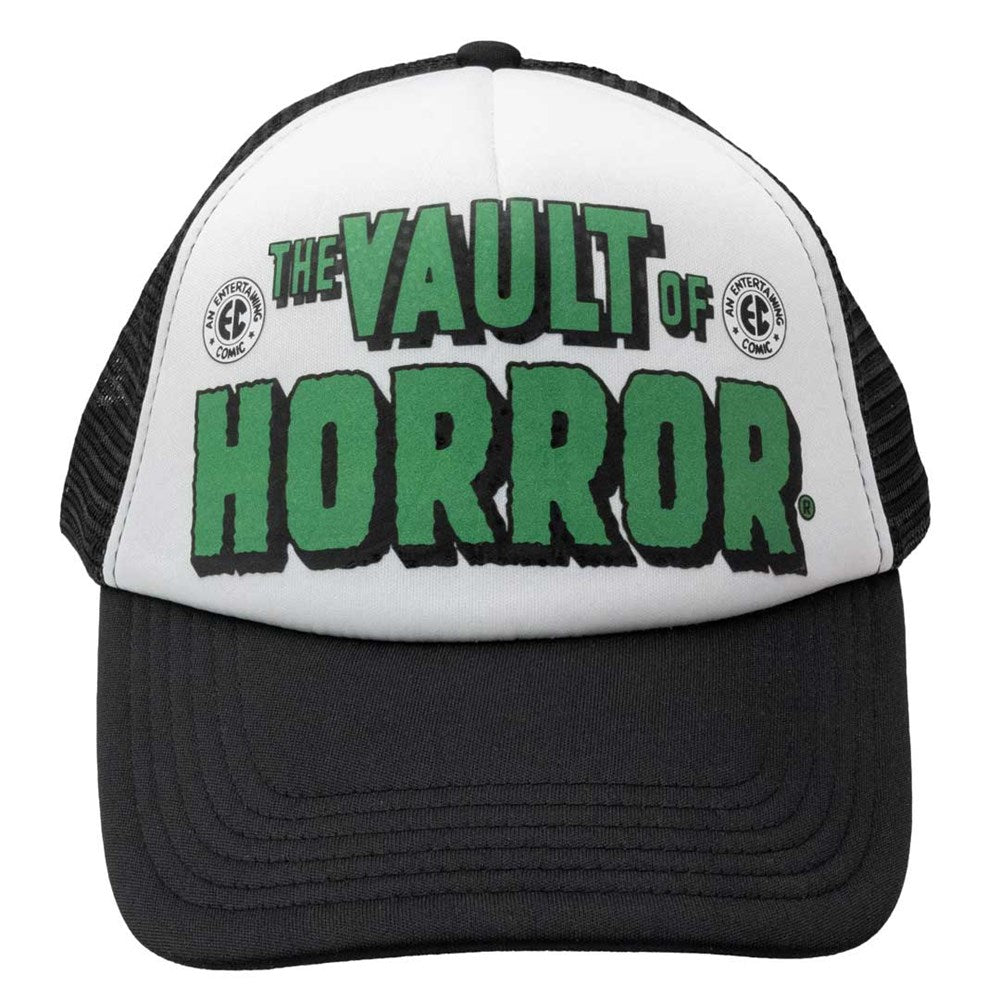 Vault Of Horror Green Logo Blk Wht Trucker Hat