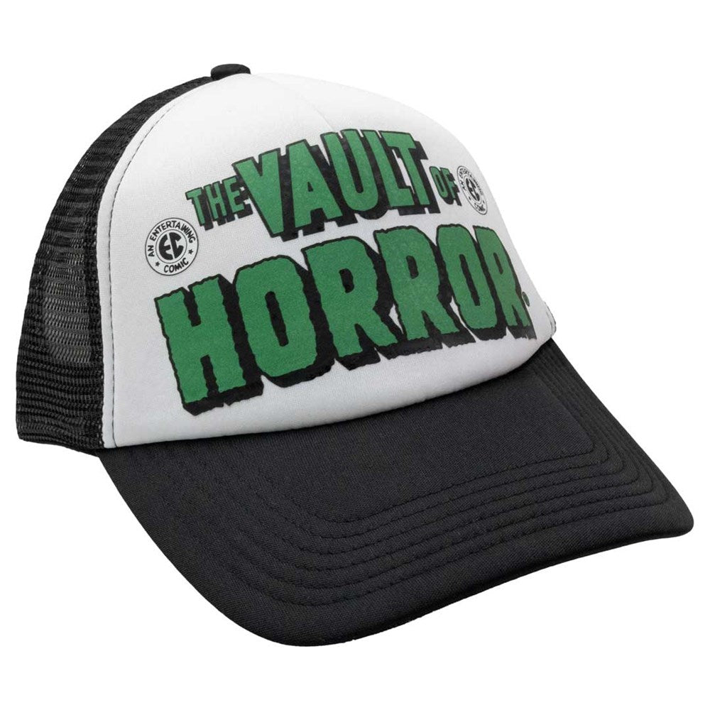 Vault Of Horror Green Logo Blk Wht Trucker Hat