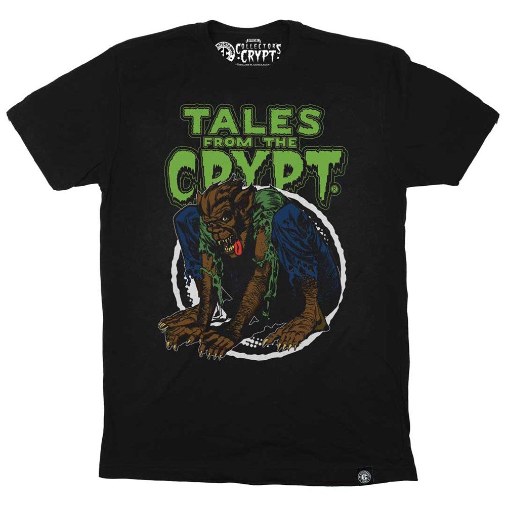 Tales From The Crypt Werewolf Circle Black T-Shirt