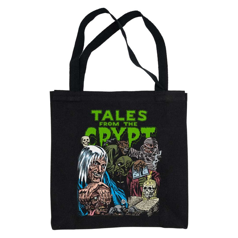 Tales From The Crypt Crypt Keeper And Monsters Black Tote Bag