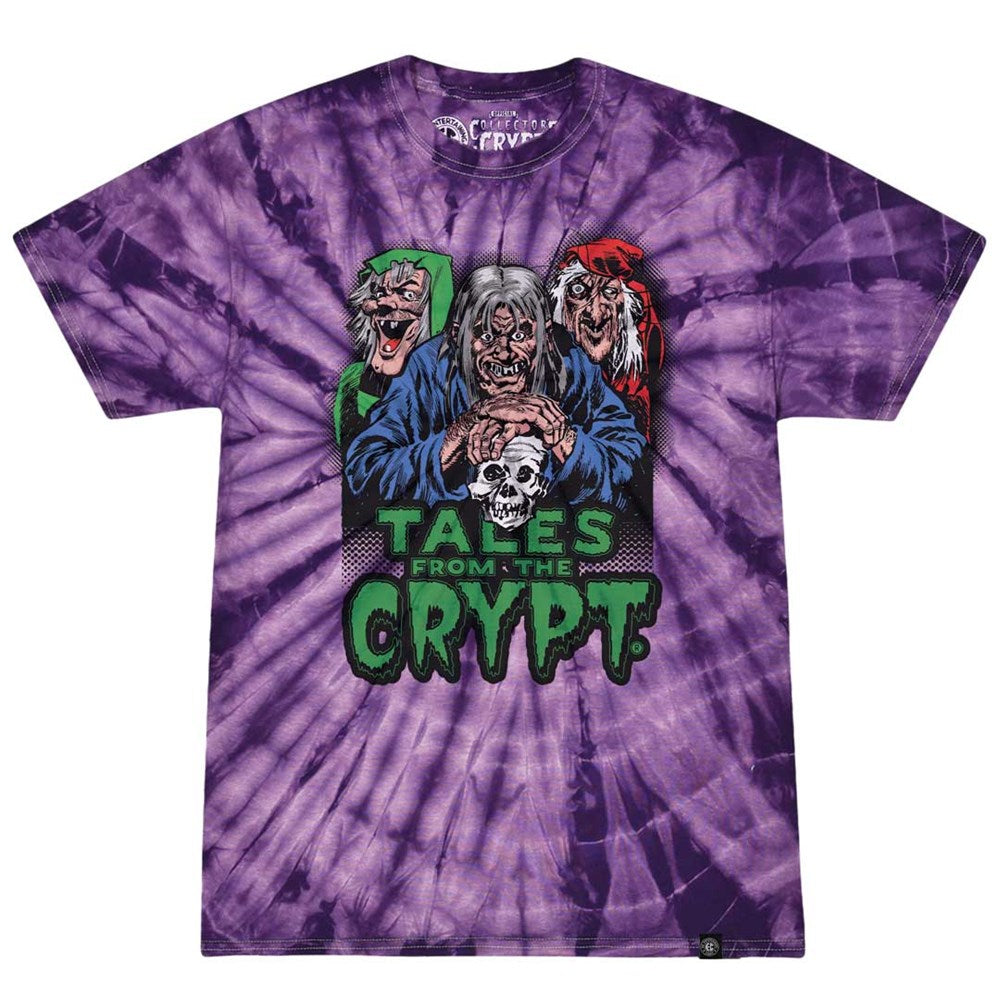 Tales From The Crypt Storytellers Green Tie Dye Purple Tshirt